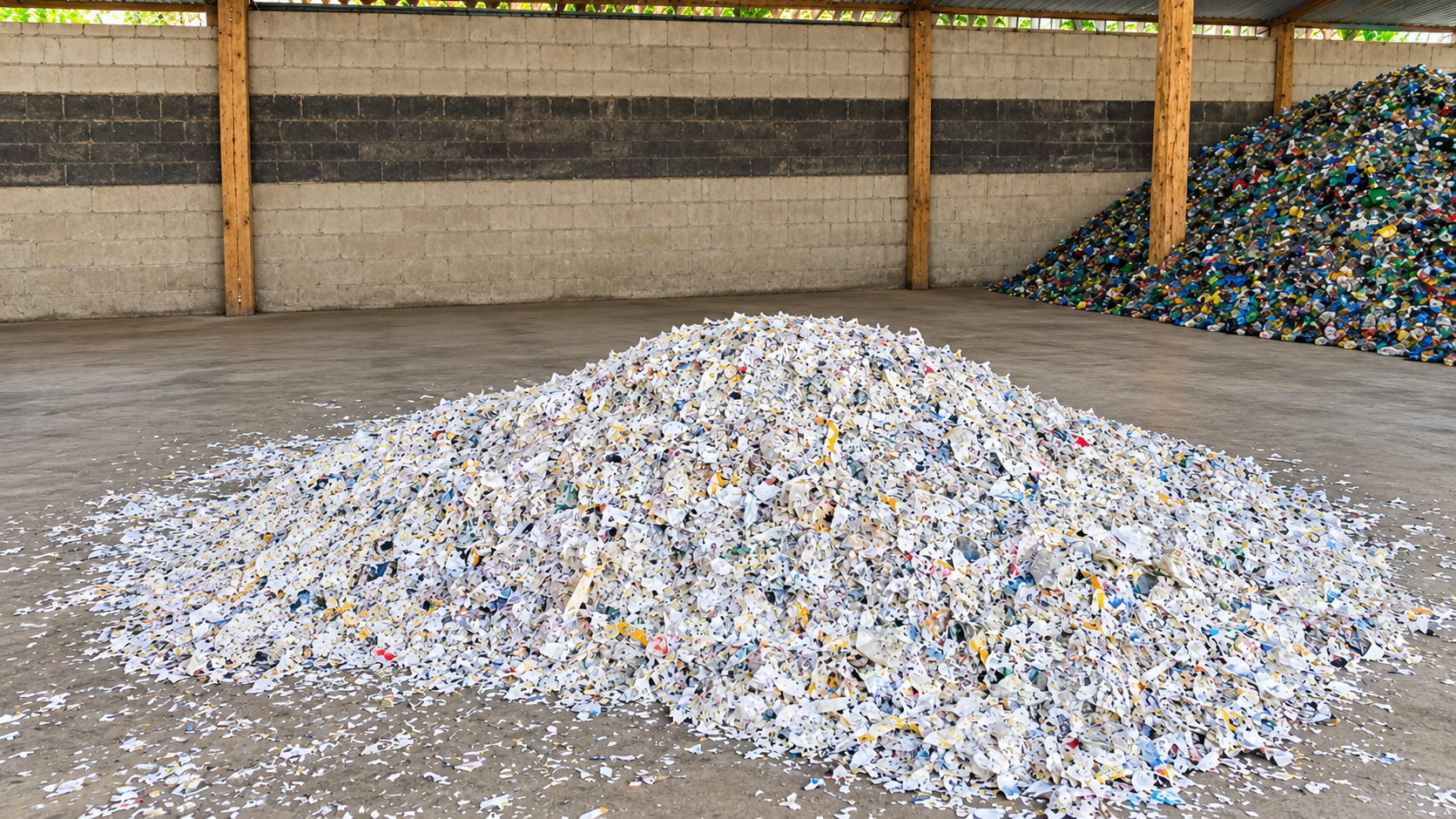 Photo: PET shredding line / shredded PET output